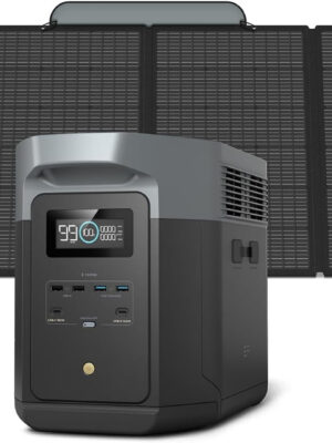 Portable Power Station DELTA 2 Max, 2400W LFP Solar Generator, Full Charge in 1 Hr, 2048Wh Solar Powered Generator for Home Backup(Solar Panel Optional)