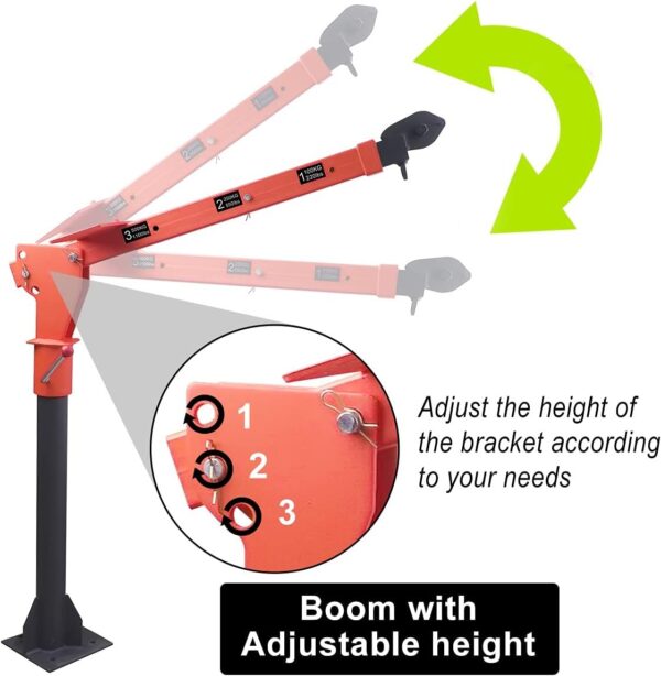 e027c26f7e974504819fbd3a187fb2ae 1100lb Folding Dismountable Household Hoist Truck Crane with Electric Hoist (110V) – 880lb Pulling Force, Jib Cranes for Factory, Warehouse, Construction