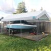 ADVANCE OUTDOOR 10×20 ft Heavy Duty Carport Potable Car Canopy Garage Party Tent Boat Shelter, Adjustable Height from 9.5 ft to 11 ft, Beige