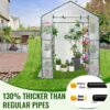 Greengro Greenhouse, 57 x 57 x 76” Greenhouses for Outdoors, Durable Green House Kit with Window, Thicken PE Cover, 3 Tiers 8 Shelves, Heavy Duty Walk in Green Houses for Indoor Backyard Outside