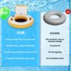 Round Inflatable Floating Dock, Sunchill Float Ring, Hammock Tanning Pool with 4in Woven Fabric, Manual Pump for 1-2 Min Quick Inflate/Deflate, Fits 2-8, Ideal for Lakes, Pools, Oceans