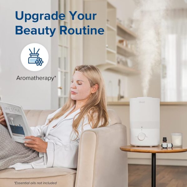 Humidifiers for Bedroom Baby, Sprout Evaporative with Dual Filters for Air & Water, Separate Sensor, Adjustable No Blue Nightlight, Auto Dry, Smart Control & Alexa, Auto Mode, 3.8L Tank for 36H