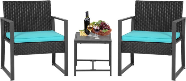 Patio Furniture Set 4 Pieces Outdoor Rattan Chair Wicker Sofa Garden Conversation Bistro Sets for Yard (Brown)