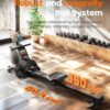 Magnetic/Water Rowing Machine 350 LB Weight Capacity – Foldable Rower for Home Use with Bluetooth, App Supported, Tablet Holder and Comfortable Seat Cushion
