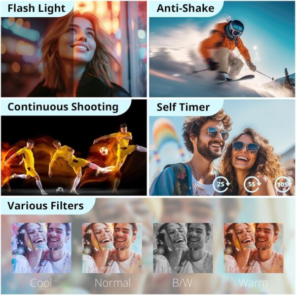 e1acae309bad487eaae00cb1e559df8e 4K Digital Camera for Photography Autofocus, 2024 Latest 48MP Vlogging Camera for YouTube with SD Card, 2 Batteries, 3′′ 180°Flip Screen Compact Travel Camera for Teens with 16X Zoom, Anti-Shake,Black
