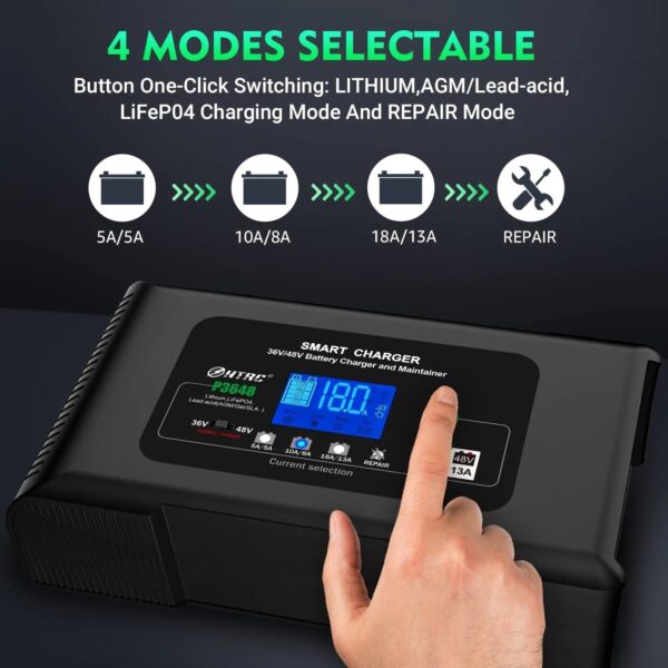 e1b89623227842c595bec3a21f5b7df0 36 Volt Golf cart Charger 18-Amp Smart Charger, Car Battery Charger,Trickle Charger,36V,18-Amp and 48V,13-Amp,Lithium,LiFePO4,Lead-Acid AGM/Gel/SLA.Battery Charger, for EZGO TXT,Car, Boat.