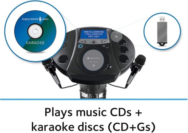 Portable WiFi Karaoke Machine for Adults – Black Pedestal with 7” Touchscreen, Built-In Speaker, Bluetooth, Recorder & 2 Wired Microphones