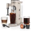 Ninja Pod & Grounds Specialty XL Single-Serve Coffee Maker, K-Cup Pod Compatible, Brews Grounds, Compact Design, Built-In Milk Frother, 68-oz. Reservoir, 6-oz. Cup to 24-oz. Mug Sizes, Stone, PB055AST