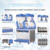 Commercial Slushy Machine – 1000W 30L Tanks Slush Maker Machine 304 Stainless Steel Commercial Margarita Machines Efficient Cooling the Ideal Slushie Maker for Bars Cafes Restaurants