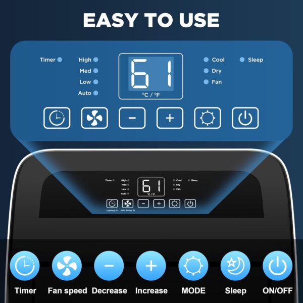 e2d8c9ef33d542a2a7c17ad4c54c711b 14000 BTU Portable Air Conditioners with Remote Control, 3-in-1 Free Standing Cooling AC Unit with Fan & Dehumidifier, Cools Room up to 700 sq.ft, Smart/Sleep Mode,3 Speed,Auto Swing,24H Timer