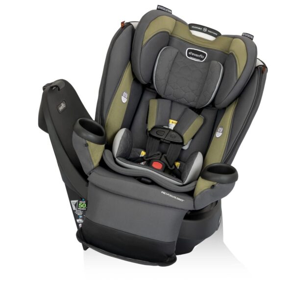 Revolve360 Extend Convertible Car Seat with 360 Degree Rotation, Extended Rear-Facing, Forward-Facing, Booster Mode, and Secure Latch Install, Revere Gray