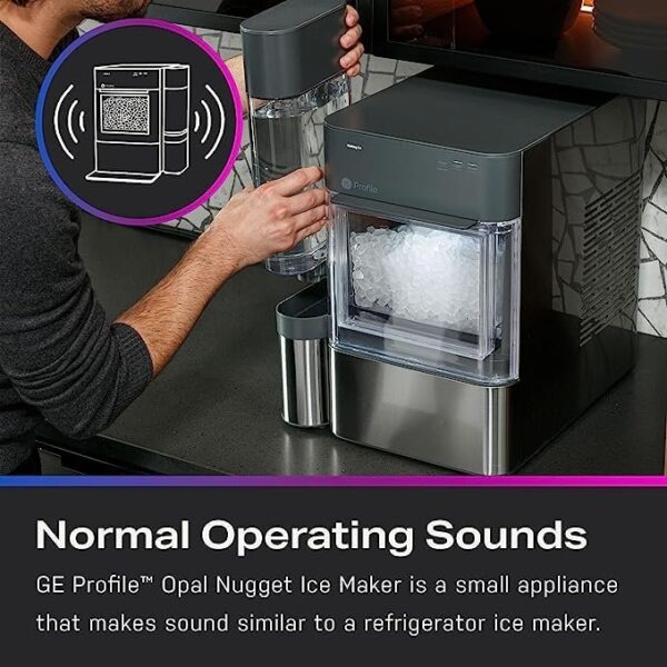 GE Profile Opal 2.0, pellet ice maker with WiFi and smart connectivity, chewable and breakable countertop ice maker, 38 pounds 24 hours