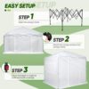 EAGLE PEAK 6×4 Portable Walk-in Greenhouse, Pop-up Indoor Outdoor Garden Green House, Zippered Door and Windows, PE Cover, White