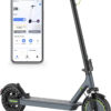 Electric Scooter – 8.5′′ Solid Tires, 350W Motor, Up to 19 MPH and 21-23 Miles Long-Range Portable Foldable Commuting Scooter for Adults with Double Braking System and App