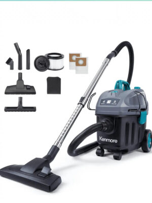 KW3050 Wet Dry Canister Vac 4 Gallon 5 Peak HP 2-Stage Motor Shop Vacuum Cleaner with Washable HEPA Filter & Dust Bags for Hard Floor & Carpet, Black
