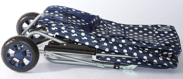 Blue Polka Dot Shopping Grocery Foldable Cart