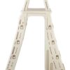 Confer Plastics 7200 Roll Guard 48′′ to 56′′ Adjustable A Frame Safety Ladder for Above Ground Outdoor Patio Swimming Pool Platform Ladder with Step Barrier, Warm Grey...