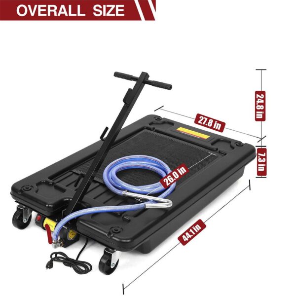 e529ba371de944b7ab300546ae35cf70 17 Gal Electric Oil Drain with 110V Pump & 8 Ft Hose,Low Profile & T Folding Handle Oil Drain Cart for Truck Cars SUVs