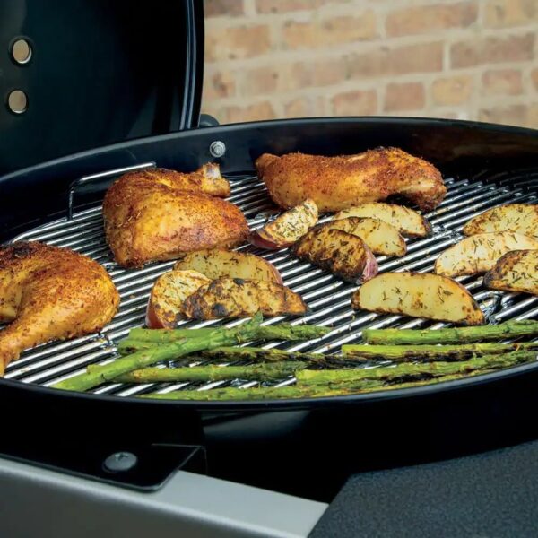 e568a6dce4fe4d73a18501235174bf6e 22 in. Performer Charcoal Grill in Black with Built-In Thermometer and Storage Rack