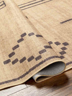 Brown Rectangular Washable Rug