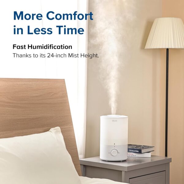 Humidifiers for Bedroom Baby, Sprout Evaporative with Dual Filters for Air & Water, Separate Sensor, Adjustable No Blue Nightlight, Auto Dry, Smart Control & Alexa, Auto Mode, 3.8L Tank for 36H