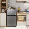 Mini Fridge with Freezer, 3.1 Cu.Ft Small Refrigerator, Compact Refrigerator with LED Light