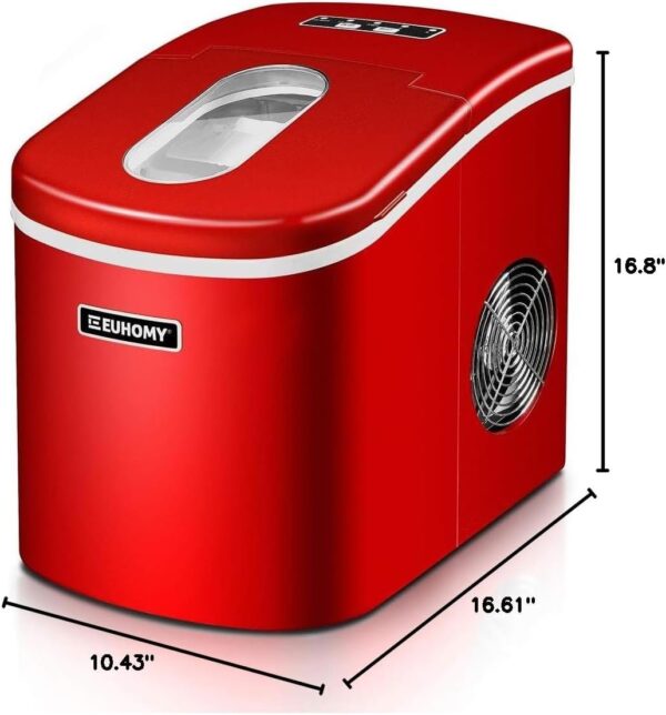Nugget Ice Maker Countertop with Handle, Ready in 6 Mins, 34lbs Per Day, Removable Top Cover, Auto-Cleaning, Portable Sonic Ice Maker with Basket and Scoop, for Home/Party/RV/Camping (Black)