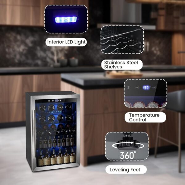 Mini Fridge 130 Can Beverage Refrigerator Cooler, 3.2 Cu.Ft Drink Fridge for Soda Wine Beer, Adjustable Temperature Control for Home Office, Black