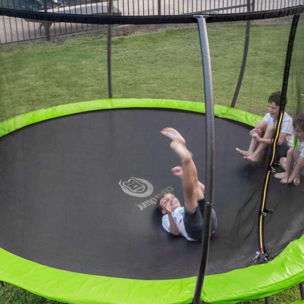 JUMPZYLLA Trampoline 8FT 10FT 12FT 14FT 15FT 16FT Trampoline with Enclosure – Recreational Trampolines with Ladder and AntiRust Coating, ASTM Approval Outdoor Trampoline for Kids