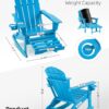 Folding Adirondack Rocking Chair,4-in-1 Multifunctional Patio Chair with Retractable Ottoman, Outdoor Chair Wood Texture, Lawn Chair for Porch, Backyard, Pool(Grey)