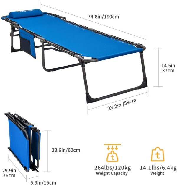 e71975c1594e4dda899a056ca3c2980f 4-Fold Outdoor Folding Chaise Lounge Chair for Beach