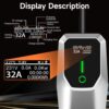 32 Amp Level 1&2 Portable EV Charger ,26FT Cable NEMA 14-50 Plug for Electric Car Home Charging Station 7.68KW