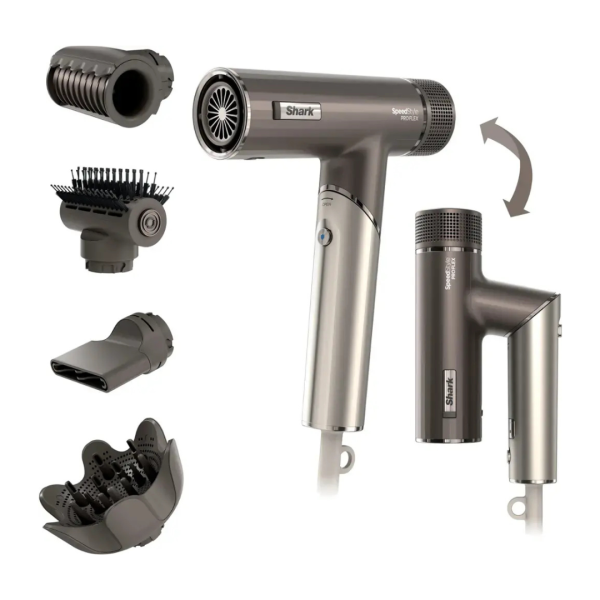 Shark SpeedStyle Pro FLEX Professional Performance High-Velocity Hair Dryer System Metallic Gray