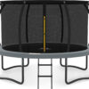 JUMPZYLLA Trampoline 8FT 10FT 12FT 14FT 15FT 16FT Trampoline with Enclosure – Recreational Trampolines with Ladder and AntiRust Coating, ASTM Approval Outdoor Trampoline for Kids