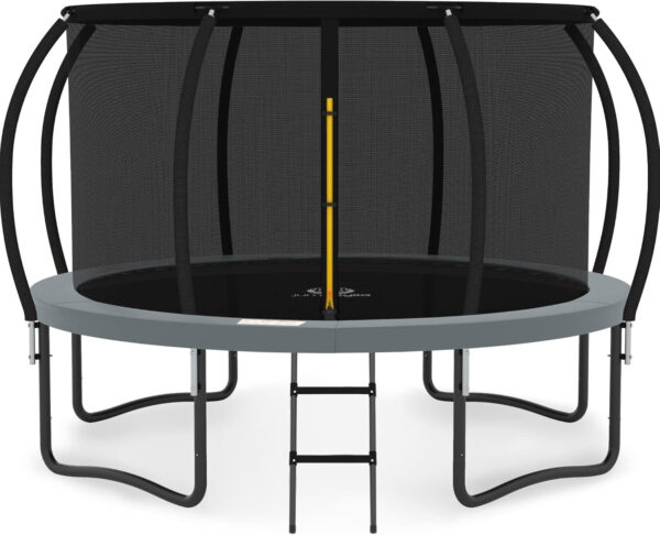JUMPZYLLA Trampoline 8FT 10FT 12FT 14FT 15FT 16FT Trampoline with Enclosure – Recreational Trampolines with Ladder and AntiRust Coating, ASTM Approval Outdoor Trampoline for Kids