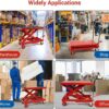 500LBS Hydraulic Lift Table Cart, 30′′ Lifting Height., Double Scissor Lift Table with 4 Wheels and Non-Slip Pad, Hydraulic Scissor Lift Table for Material Handling and Transportation