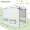 EAGLE PEAK 6×4 Portable Walk-in Greenhouse, Pop-up Indoor Outdoor Garden Green House, Zippered Door and Windows, PE Cover, White