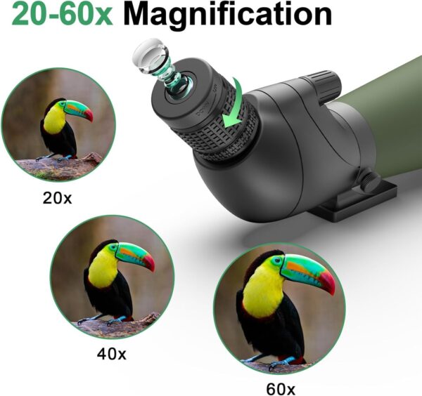 e81a132b6950433da40ad31eb2cbbc60 Gosky Updated 20-60×85 Dual Focusing Spotting Scopes with Tripod, Carrying Bag and Quick Phone Holder – BAK4 High Definition Waterproof Spotter Scope for Bird Watching Wildlife Scenery