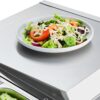 Refrigerated Condiment Prep Station, 135 W Countertop Refrigerated Condiment Station, with 2 1/3 Pans & 4 1/6 Pans, 304 Stainless Body and PC Lid, Sandwich Prep Table with Stainless Guard, ETL