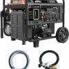 GENMAX 10500 Peak Watt Tri Fuel Open Frame Inverter Generator,with ATS,Quiet Technology,CO Sensor,digital display and 50A,Ideal for Home backup,contruction site and RV Camping (GM10500XiT)