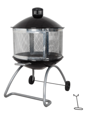 Living Accents 28 in. W Porcelain/Steel Round Wood Fire Pit