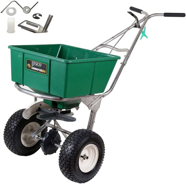 High Wheel Walk-Behind Fertilizer Spreader with 092463 Agitator Repair Kit (Bundle, 2 Items)