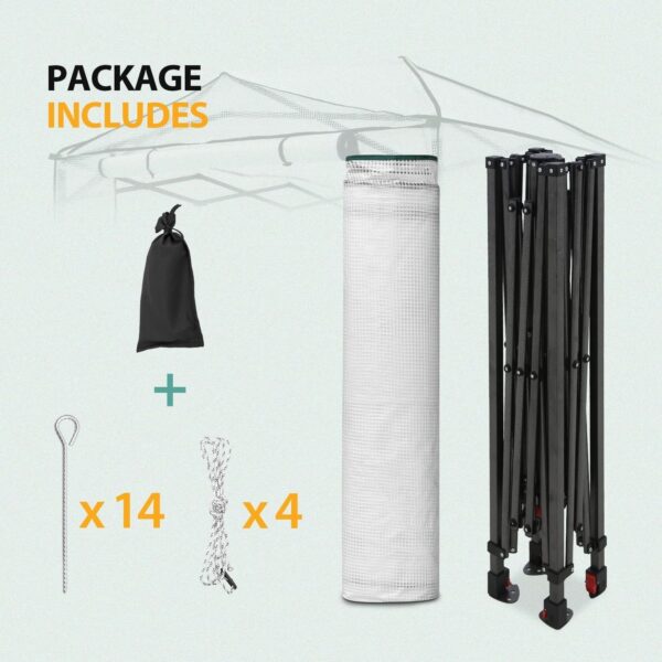 e9d4e31f29ff42279e3177a9625f6475 EAGLE PEAK 6×4 Portable Walk-in Greenhouse, Pop-up Indoor Outdoor Garden Green House, Zippered Door and Windows, PE Cover, White