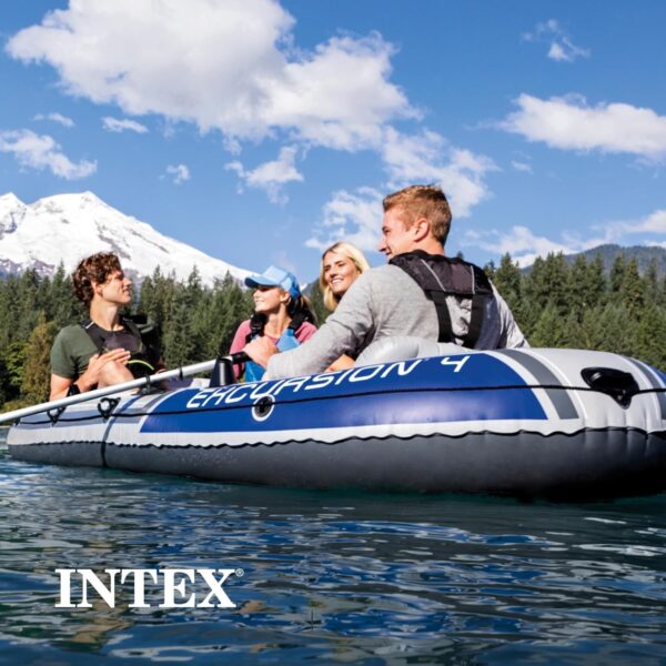 e9e1c31687bb49cdba123f6782dd41b3 INTEX Excursion Inflatable Boat Series: Includes Deluxe 54in Boat Oars and High-Output Pump – SuperTough PVC – Adjustable Seats with Backrest – Fishing Rod Holders – Welded Oar Locks
