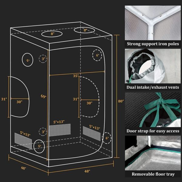Grow Tent Kit Complete Grow Light Full Spectrum Indoor Grow Tent Kit