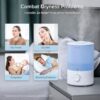Humidifiers for Bedroom Baby, Sprout Evaporative with Dual Filters for Air & Water, Separate Sensor, Adjustable No Blue Nightlight, Auto Dry, Smart Control & Alexa, Auto Mode, 3.8L Tank for 36H