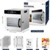 Tray Food Dehydrator, Steel Fruit Dry Machine with 30 90∼C Adjustable Thermostat, 24hr Digital Timer
