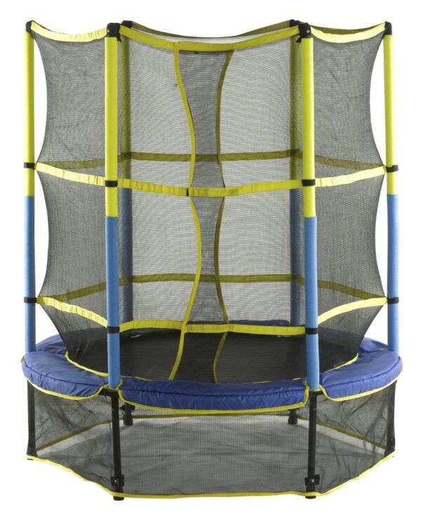 ea9758addf144075bc217b2267f63e68 Upper Bounce 55′′ Kids Trampoline with Safety Enclosure – No-Spring Bungee System, Easy Assembly