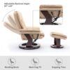 Multi-Position Recliner and Curved Ottoman with Swivel Base