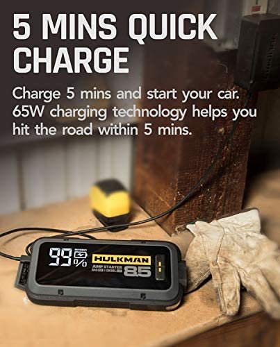 Alpha85 Jump Starter 2000 Amp 20000mAh Car Starter for up to 8.5L Gas and 6L Diesel Engines